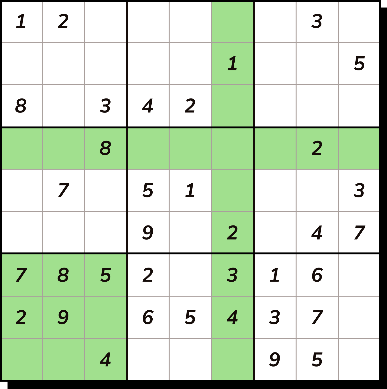Sudoku Conquest 9x9 Cuadrícula de rompecabezas